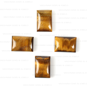 ตาเสือธรรมชาติคุณภาพระดับพรีเมี่ยมทรงสี่เหลี่ยมผืนผ้า10X14มม. หลังแบนปรับเทียบพลอยทรงหลวมสำหรับทำเครื่องประดับ - Product Image 5