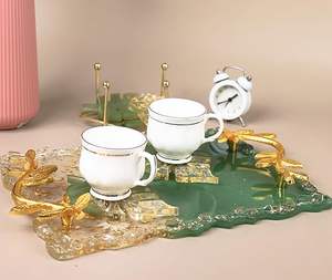 AALIYAN IMPEX Plateau en résine artisanale de qualité supérieure avec tourbillon cosmique Décoration intérieure de luxe au prix de gros - Product Image 1