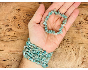 Pulsera de Piedra Natural Amazonita Tallada, de Moda, con Cristales Curativos de Feng Shui para Hombres y Mujeres, Gran Venta - Product Image 1