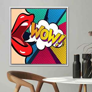 Impression sur toile Pop Art vibrante : Art mural moderne de style bande dessinée, encadré blanc - Product Image 1