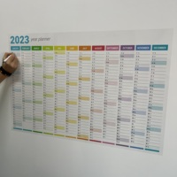 Planificateur annuel effaçable à sec 2026 Modèle 3 – Calendrier électrostatique réutilisable sans adhésif pour mur, verre, bureau et maison