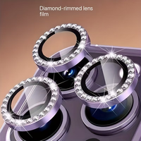 Protection d'objectif Sparkle Diamond - Cache-objectif en strass avec effet scintillant, logo personnalisé OEM/ODM pour accessoires de téléphone