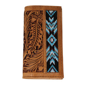 Genuine Leather Long <b>Wallet</b> Handmade Premium Indian Craftsmanship Zipper Closure Bohemian <b>Women's</b> Messenger Bag Pure Autumn - Product Image 3