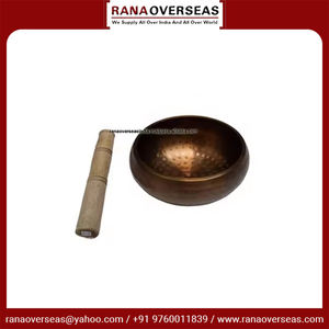 2024 Top vente dernière Collection Antique cuivre plaqué laiton chant son bol bâton en bois martelé Design Rana outre-mer Inc - Product Image 3