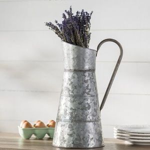 whole sale galvanized hanging planter for indoor plants galvanized bucket <b>wall</b> planter with hole farm house <b>flower</b> vase - Product Image 4