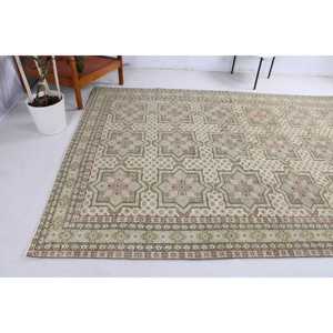 5.2x9.2 ft Vintage Rug, <b>Brown</b> Floral Turkish Rug <b>Wool</b> - Product Image 4