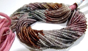Perles de pierres précieuses naturelles en spinelle multicolore de 2 mm, micro-facettées, de haute qualité, en forme de rondelle, brin de 13 pouces de long - Product Image 3