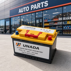 Batterie de démarrage-arrêt au sodium-ion UNADA H8 12V 60Ah CCA900 Remplacement direct de la batterie de voiture AGM H8 120C Coque certifiée AXA - Product Image 1