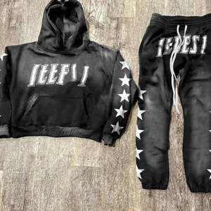 Ensembles pantalons de survêtement et sweats à capuche avec broderie de qualité OEM pour hommes, avec appliques et fermeture éclair dégradées pour hommes - Product Image 6