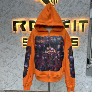 2026 nouveau arrivé meilleur prix le plus demandé fermeture éclair à capuche bouffée imprimé fabriqué en usine pas cher prix sweats à capuche hommes hommes sweats à capuche - Product Image 5