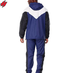 ชุดวอร์มกันลมสำหรับผู้ชายชุดวอร์มผ้าไนลอนธรรมดาพิมพ์โลโก้ตามสั่ง100% วัสดุโพลีเอสเตอร์ - Product Image 4