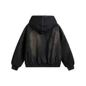 Chaqueta de Mezclilla Casual de Invierno para Hombre, Personalizada, de Alta Calidad, Tejido de Poliéster/Algodón, Forro Polar, Secado Rápido, Diseño Sólido, Lavado Medio - Product Image 5