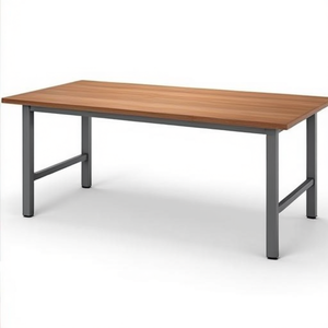 Table de travail Jerry en hêtre massif 2000 x 800 x 800-850 mm, cadre gris de 25 mm d'épaisseur - Product Image 1