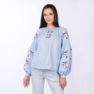 2020 hermosa blusa rumana de longitud media para mujer, bordado de algodón, patrón Floral lavable Natural, informal, Simple, de talla grande - Product Image 4