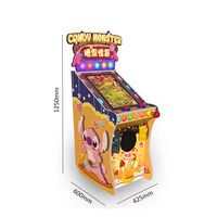 Machine de jeu d'arcade électronique pour enfants, monstre de bonbons, avec musique LED, 1-2 joueurs, garantie 1 an