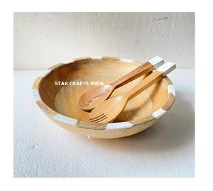 VENTA CALIENTE CUENZO PARA SERVIR ENSALADAS DE RESINA DE MADERA PERSONALIZADO CUENCO HECHO A MANO ECOLÓGICO PARA EL HOGAR CUENTA DE COCINA DE HOTEL CUENTA DE MESA DE COMEDOR - Product Image 5