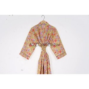 Kimono de longitud larga teñido Tyi de algodón puro para mujer, bata de mano con estampado Floral, vestido de noche perfecto para Navidad, el mejor verano - Product Image 2