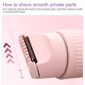 Rasoir électrique 2-en-1 pour femme, tondeuse de précision pour le visage, le maillot, les aisselles et les jambes, tondeuse corporelle silencieuse pour zones intimes - Product Image 4