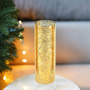 HST0412GS - Abat-jour en verre moucheté doré pour bougie hurricane, tube cheminée [sans base] - 4 x 12 - Product Image 6
