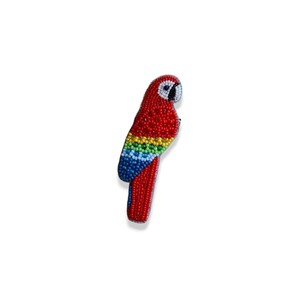 Broche de loro con cristal y Perla Bordado a mano y broche de moda con cuentas de alambre de lingotes - Product Image 3