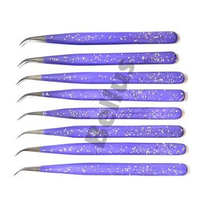 Venta al por mayor de pinzas de extensión de pestañas con logotipo personalizado punta de fibra de precisión herramientas de pestañas para profesionales del salón - Product Image 3