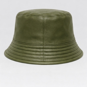 High Quality Leather <b>Bucket</b> <b>Hat</b> for <b>Men</b> & Women Custom Logo Available Fashion Outdoor Fishing Cap For Unisex - Product Image 2