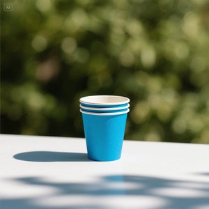Paquete de 50 vasos de papel resistentes de 8 oz, azul ecológico - Product Image 3