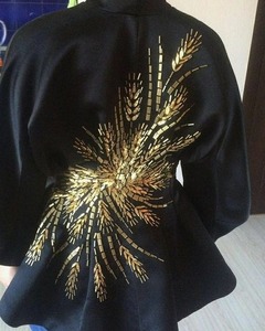 Abaya de luxe écologique brodée à la main, personnalisable, de haute qualité, 100 % polypropylène, style uni, accessoire fait main - Product Image 1