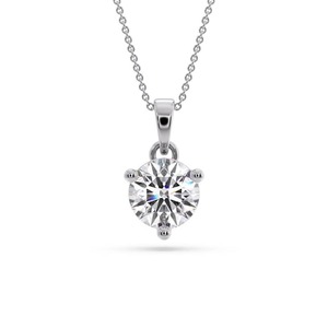 <b>Three</b> Prong Round Cut Diamond Pendant 0.30 Ct Lab Grown Diamond In Platinum Daily Wear Gift - Product Image 3