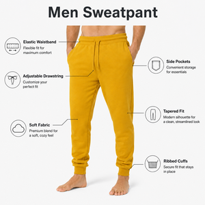 Pantalon de survêtement doux pour homme alliant confort quotidien et un look contemporain pour la maison, les tenues décontractées et les moments de détente en extérieur - Product Image 6