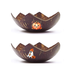 Bols de noix de coco imprimés personnalisés et écologiques de nouvelle conception pour Halloween Bols de smoothie en coquille de noix de coco étoilés uniques du Vietnam - Product Image 1