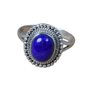 <b>Lapis</b> <b>Lazuli</b> Gemstone <b>Ring</b> Handmade 925 Sterling Silver <b>Ring</b> with Excellent Quality Oval Shape Classic Design for Women <b>Rings</b> - Product Image 1