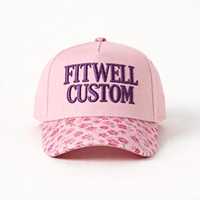 Casquette de baseball florale personnalisée avec sangle réglable, visière incurvée, style décontracté, rose, fermeture snapback