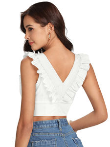 Top de algodón con estampado digital de costilla ligera de calidad superior de Indian Boutique, ropa de oficina para niñas, mangas sin mangas, longitud corta, ¡venta! - Product Image 3