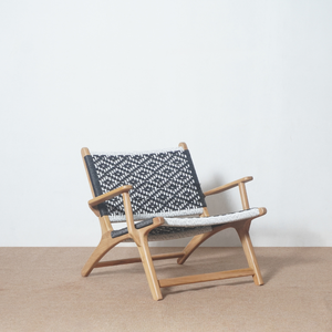 Chaise d'appoint à bras de style moderne avec cadre en bois de teck massif et rotin synthétique pour meubles de maison - Product Image 5