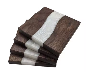 จานรองแก้วไม้และหินแบบผสมผสานถาดรองแก้วไม้และหินอ่อนที่รองแก้วสำหรับตกแต่งบ้านถาดรองแก้วดีไซน์ใหม่ขายดี - Product Image 3