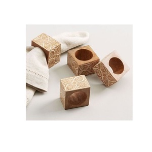 Classic <b>wooden</b> napkin rings designed for elegant dining tables festive gatherings parties hotels restaurants and homes - Product Image 2