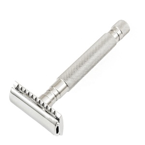 มีดโกนหนวดแบบใบมีดเดี่ยวชุบโครเมียม ยี่ห้อฮูปเปอร์ รุ่นใหม่ ด้ามยาว สำหรับผู้ชาย ใช้ซ้ำได้ ไม่ใช่แบบใช้แล้วทิ้ง สำหรับโกนหน้าและโกนตัว - Product Image 1