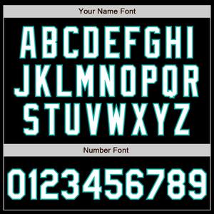 Blouson aviateur personnalisé noir blanc-aqua varsity letterman veste à glissière streetwear coupe-vent veste universitaire vintage pour hommes - Product Image 3