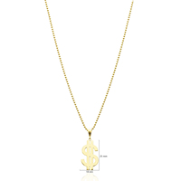 Collier pendentif Dollar Design pour femme, forme minimaliste, bijoux turcs faits à la main en argent sterling 925, vente en gros