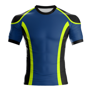 เสื้อรักบี้แขนสั้นสำหรับผู้ชายเสื้อทีมกีฬาทำจากโพลีเอสเตอร์เสื้อรักบี้พิมพ์ซับลิเมชัน - Product Image 2