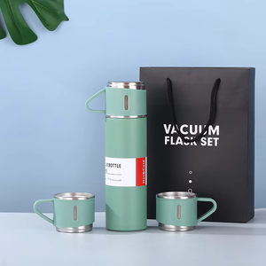 Hot <strong>One</strong> <strong>Cup</strong> Three Lid Gift Set 304 Stainless Steel Thermos <strong>Cup</strong> Bottle Portable Business Gift Set Tea Making Water <strong>Cup</strong> Gift Mug - Product Image 6