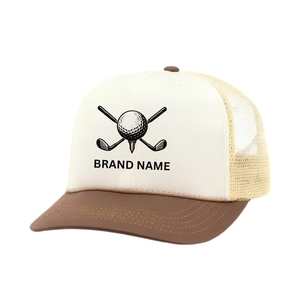 2-Tone Waterproof Performance Golf Hat <b>For</b> <b>Men</b> 5-Panel Breathable Trucker <b>Cap</b> With Custom Logo Adjustable Closure Fast Delivery - Product Image 1