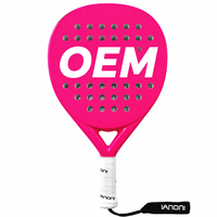 Raqueta de Pádel JAS Super Power-Pink, Raqueta de Alta Calidad de Fibra de Carbono + Superficie 3D, Raqueta de Tenis de Fibra de Carbono, Fábrica OEM
