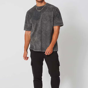Venta al por mayor de los hombres Boxy Fit ácido lavado Camiseta 100% algodón Loose Fit Streetwear ropa en caja de fabricación - Product Image 1