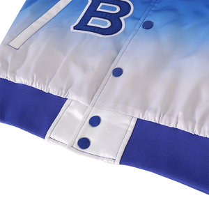 Chaqueta Bomber Reversible ZPB Azul Rey Desteñido y Blanco, Ropa de Fraternidad Griega, Bordado Trasero, Logotipo Frontal, Unisex, Impermeable, Primavera - Product Image 4