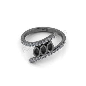 Meilleure qualité 4x2mm argent Semi-anneau de montage Style classique anniversaire cadeau de mariage pour les filles plaqué rhodium pour les fêtes - Product Image 5