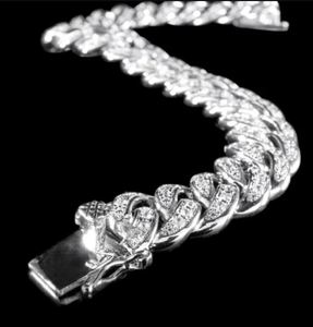 925 Bạc Sang Trọng Của Người Đàn Ông Moissanite Cuba Liên Kết Vòng Đeo Tay Đá Hip Hop Phong Cách Với Hộp Clasp Lưu Trữ Miễn Phí Cuba Vòng Đeo Tay & Bangles - Product Image 4