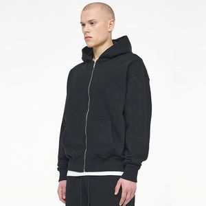 Sweat à capuche zippé oversize de haute qualité avec logo personnalisé Sweats à capuche amples et chauds à fermeture éclair avec logo pour hommes - Product Image 4