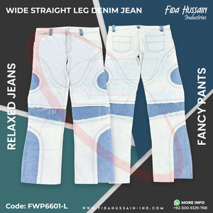 Jean de mezclilla de pierna recta relajada y ancha personalizada con patchwork 100% algodón en pantalón de mezclilla de moda elegante de gran tamaño - Product Image 5